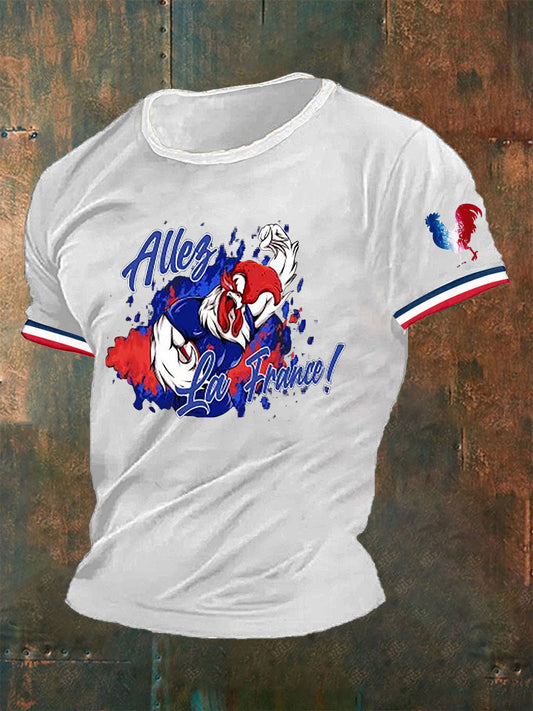T-shirt imprimé France Le Coq Gaulois Homme Blanc / S