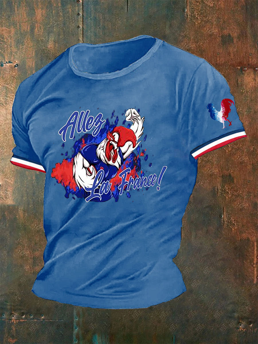 T-shirt imprimé France Le Coq Gaulois Homme Bleu / S