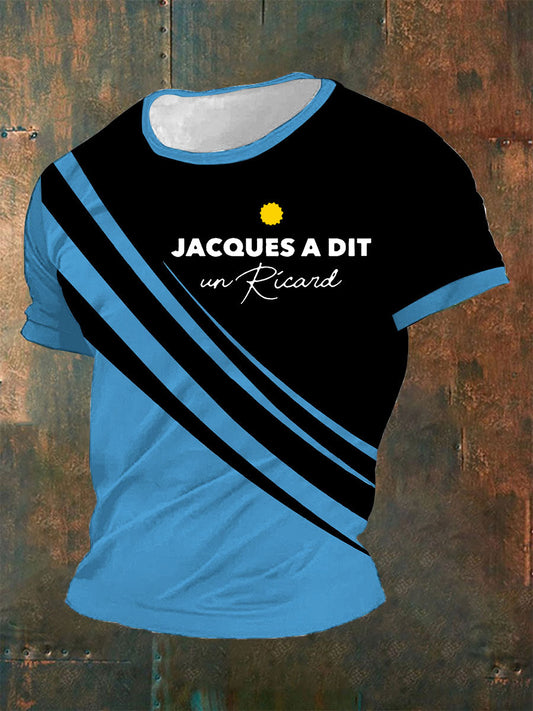 T-shirt à manches courtes Jacques A Dit Un Ricard pour homme Bleu / S