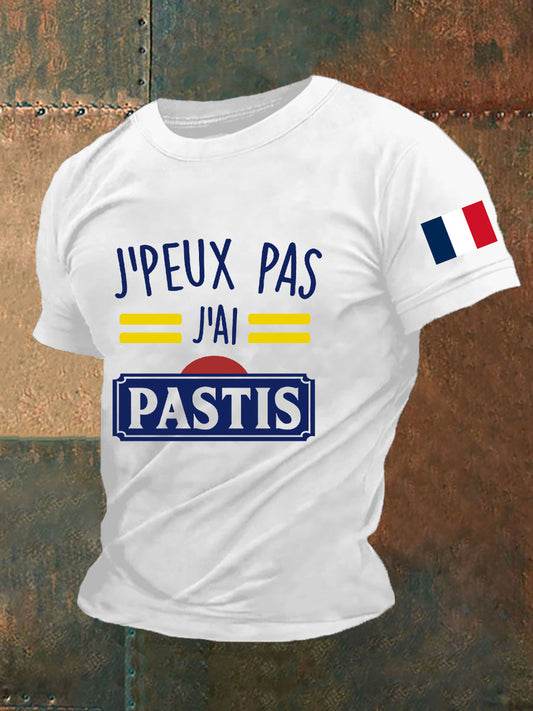 T-shirt à manches courtes J’pas J’ai Pastis pour homme blanc / S