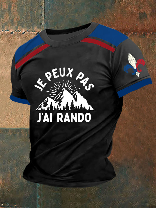 T-shirt à manches courtes Je Peux Pas J’ai rando pour homme Noir / S