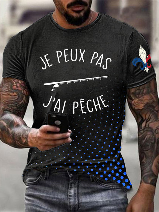 T-shirt à manches courtes Je Peux Pas J’ai Pêche pour homme Bleu / S