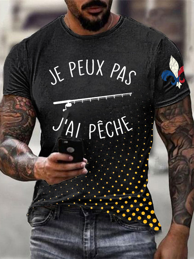 T-shirt à manches courtes Je Peux Pas J’ai Pêche pour homme Jaune / S