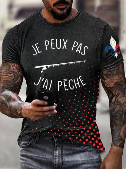 T-shirt à manches courtes Je Peux Pas J’ai Pêche pour homme Rouge / S