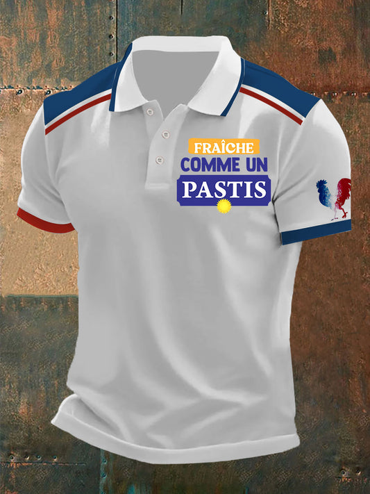 Polo à manches courtes Fraiche Comme Un Pastis Homme Blanc / S