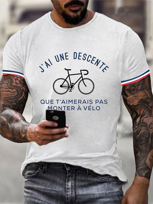 T-shirt manches courtes J’ai Une Descente Que T’aimerais Pas Monter A Vélo Homme Blanc / S