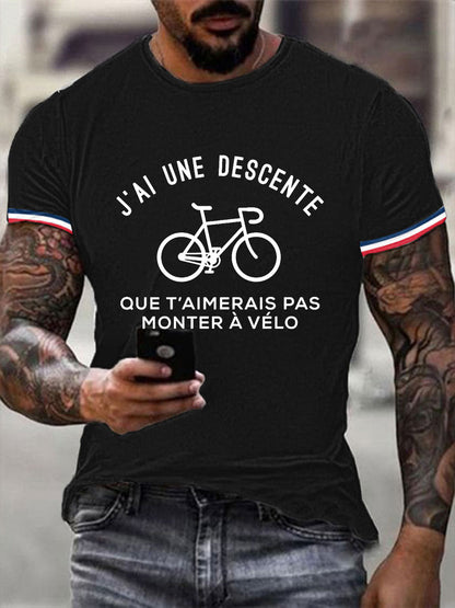 T-shirt manches courtes J’ai Une Descente Que T’aimerais Pas Monter A Vélo Homme Noir / S