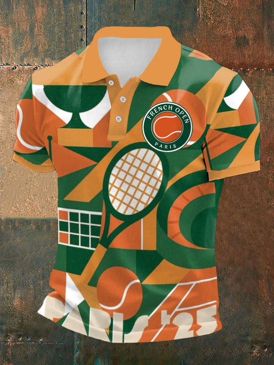 Polo à manches courtes pour homme French open 2025 Tennis Printed comme image / S