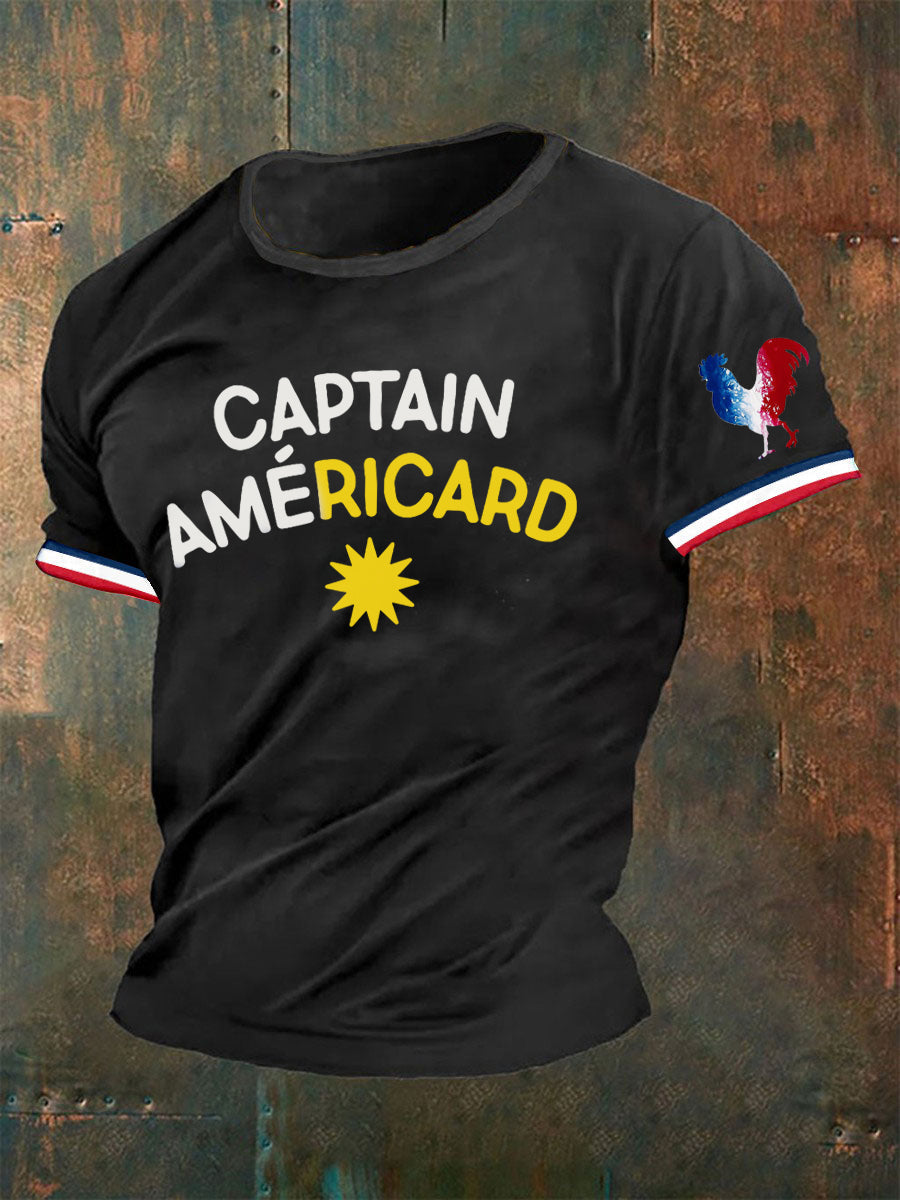 T-shirt Captain Américard Homme Noir / S