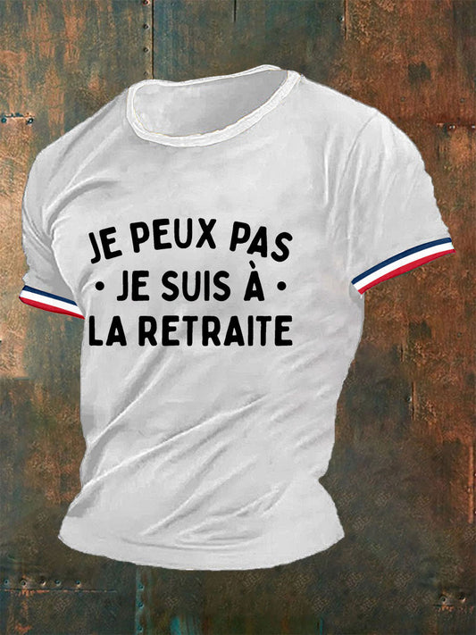 T-shirt à manches courtes Je Peux Pas J’suis A La Retraite pour homme Blanc / S