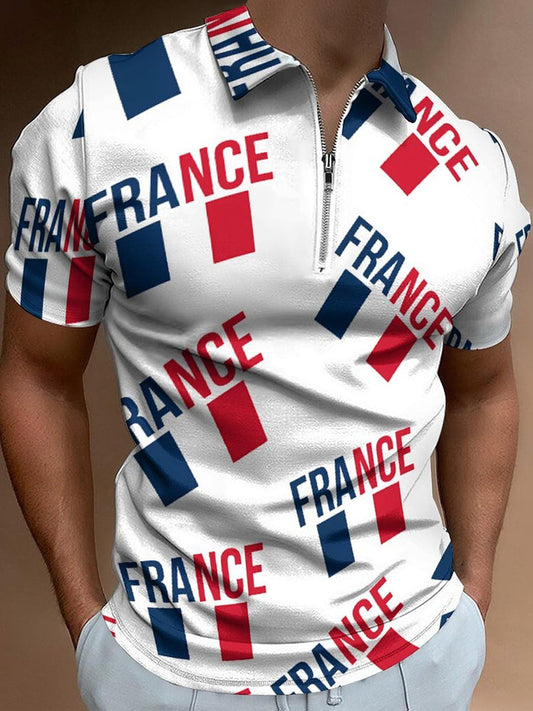 Chemise France Zip Up Printed Homme comme image / S