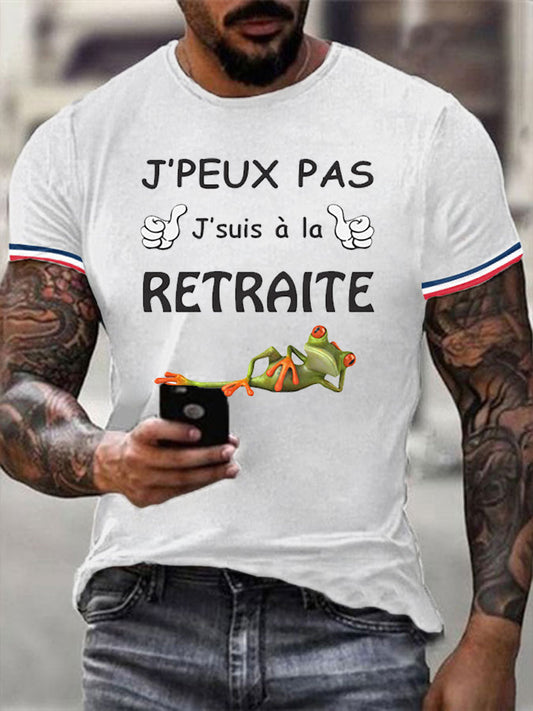 T-shirt à manches courtes Je Peux Pas J’suis A La Retraite pour homme Blanc / S