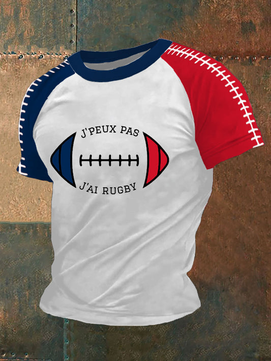 T-shirt à manches courtes J’Peux Pas J’Ai Rugby Homme Blanc / S