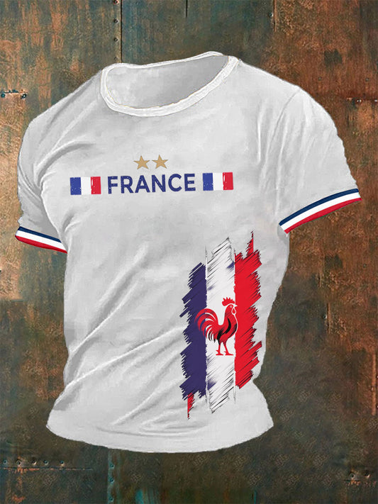 T-shirt imprimé France Le Coq Gaulois Homme Blanc / S
