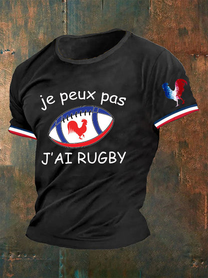 T-shirt à manches courtes J’Peux Pas J’Ai Rugby Homme Noir / S