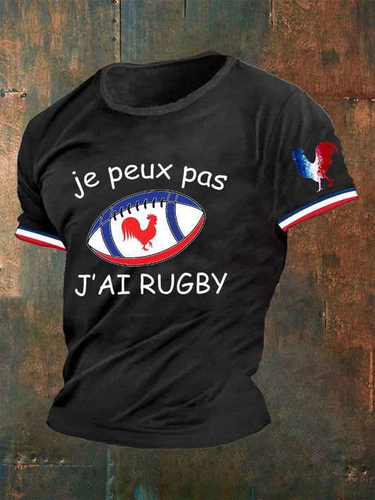 T-shirt à manches courtes J’Peux Pas J’Ai Rugby Homme Noir / S