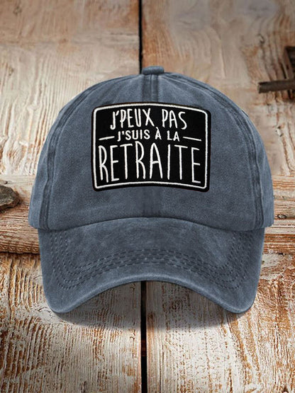 Chapeau à imprimé Je Peux Pas J’suis A La Retraite Unisexe bleu marine / JM