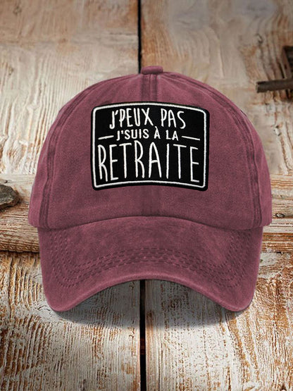 Chapeau à imprimé Je Peux Pas J’suis A La Retraite Unisexe vin rouge / JM