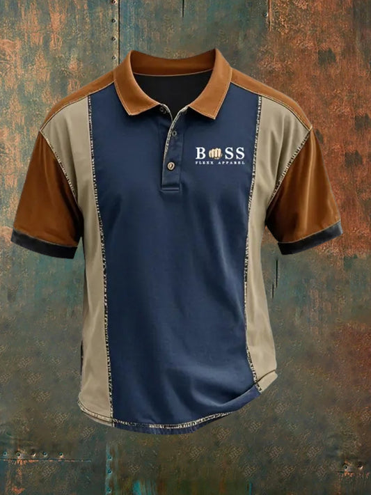 Polo décontracté rétro style vacances pour hommes