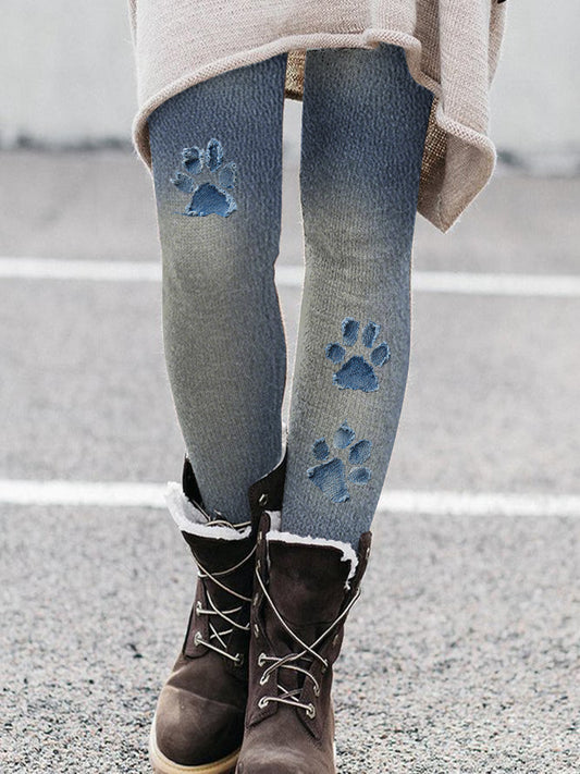 Leggings de patte de denim des femmes