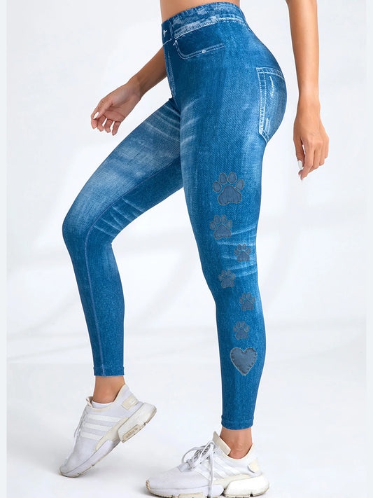 Leggings de patte de denim des femmes