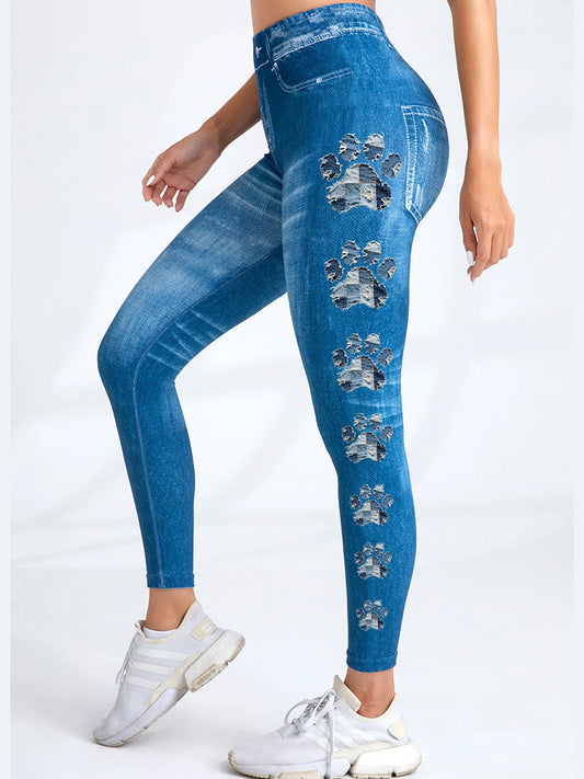 Leggings de patte de denim des femmes