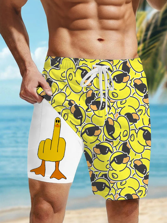 Short à séchage rapide doublé imprimé de style de vacances pour hommes
