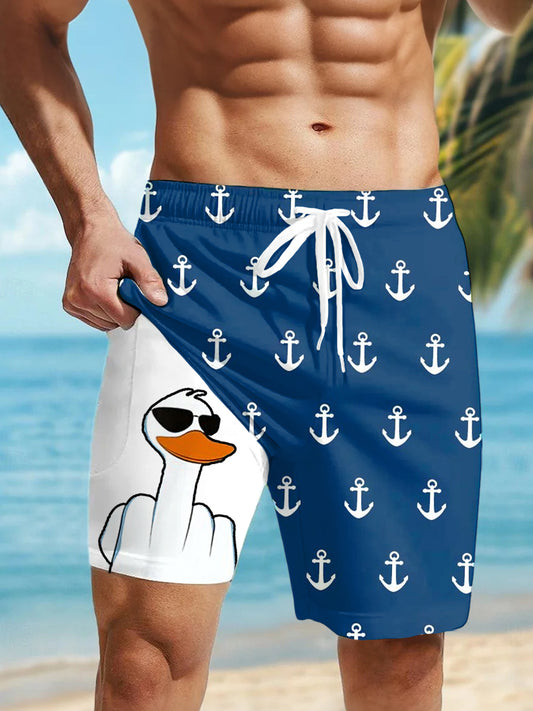 Short à séchage rapide doublé imprimé de style de vacances pour hommes