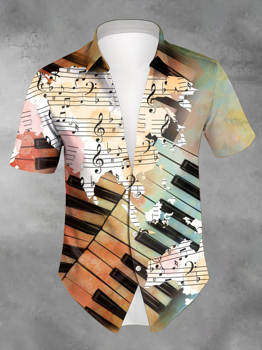 Chemise imprimée pour homme en style de vacances Music Lover
