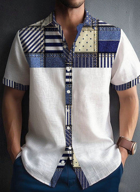Chemise Patchwork Casual Homme