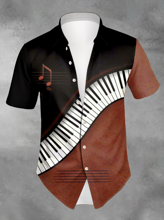 Chemise imprimée pour homme en style de vacances Music Lover
