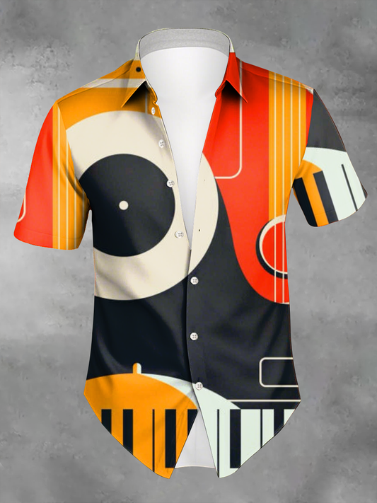 Chemise imprimée pour homme en style de vacances Music Lover