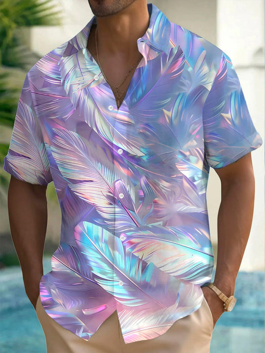 Chemise imprimée à manches courtes pour hommes