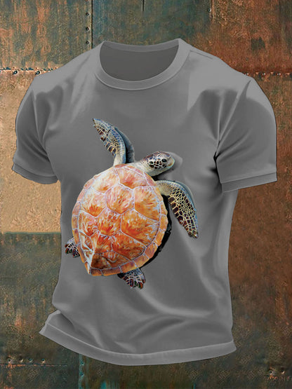 Tee shirts fun turtle print pour homme