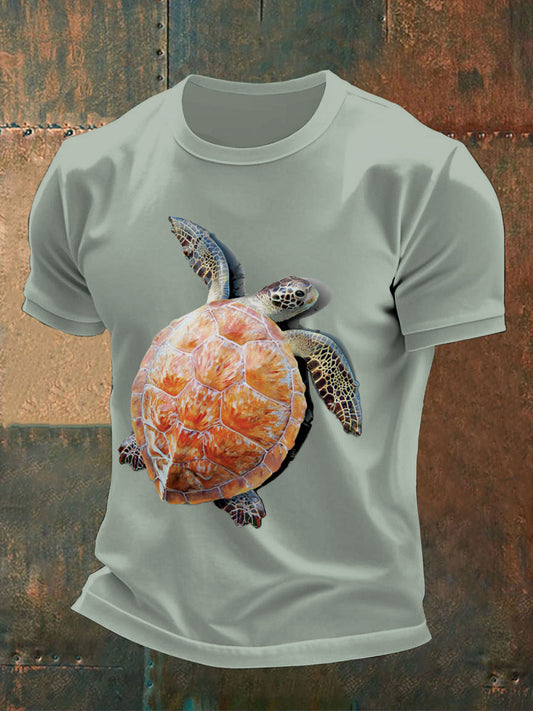 Tee shirts fun turtle print pour homme