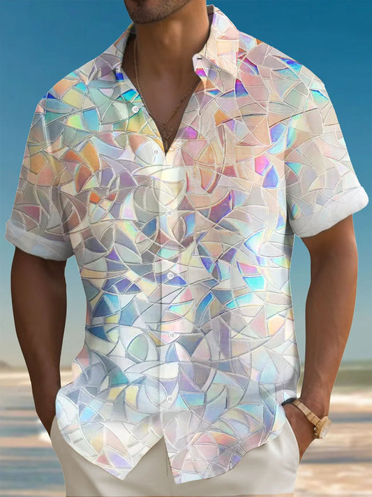 Chemise imprimée à manches courtes pour hommes