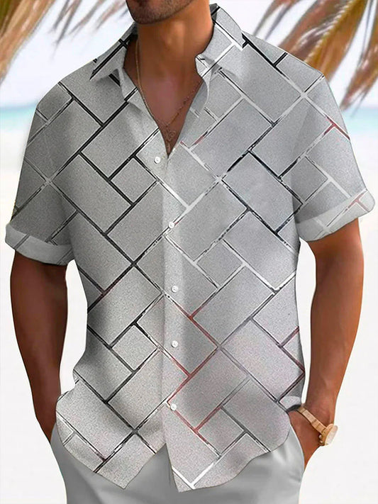 Chemise imprimée à manches courtes pour hommes