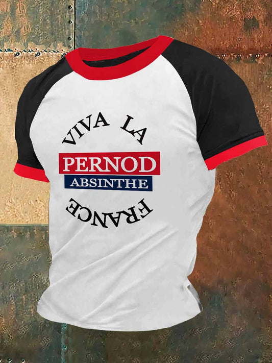 Viva La France Print Vintage Fashion Plunger T-shirt à manches courtes pour hommes
