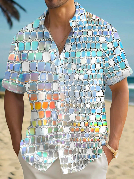 Chemise imprimée à manches courtes pour hommes