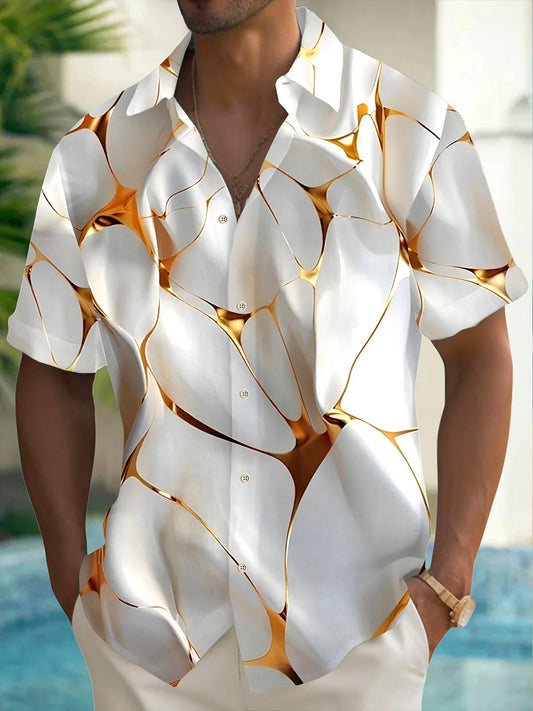 Chemise imprimée à manches courtes pour hommes