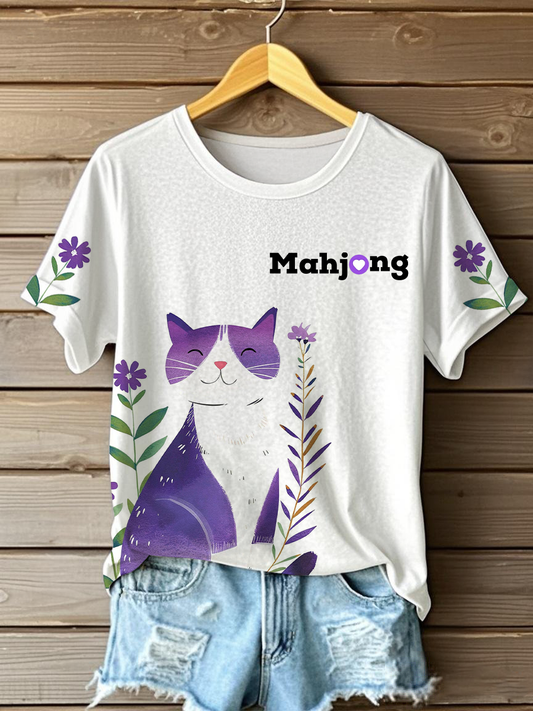 Tee-shirts décontractés mahjong pour femmes