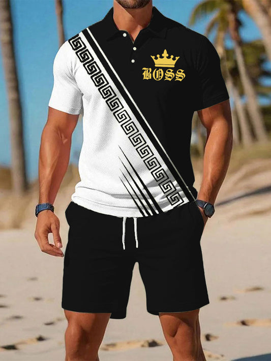 Costume de chemise à manches courtes Casual Business pour hommes