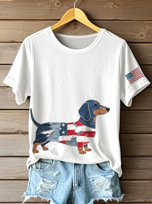Le jour de l'indépendance des femmes a inspiré teckel Patchwork Art T-Shirt