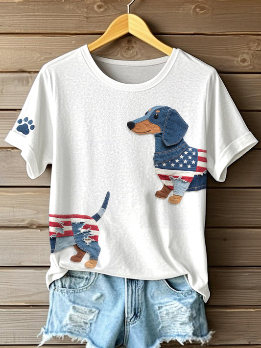 Le jour de l'indépendance des femmes a inspiré teckel Patchwork Art T-Shirt
