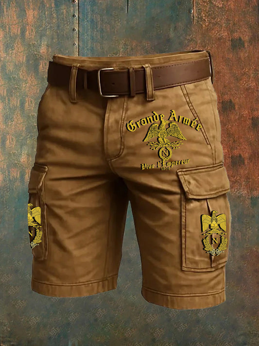 Short décontracté motif art français pour hommes