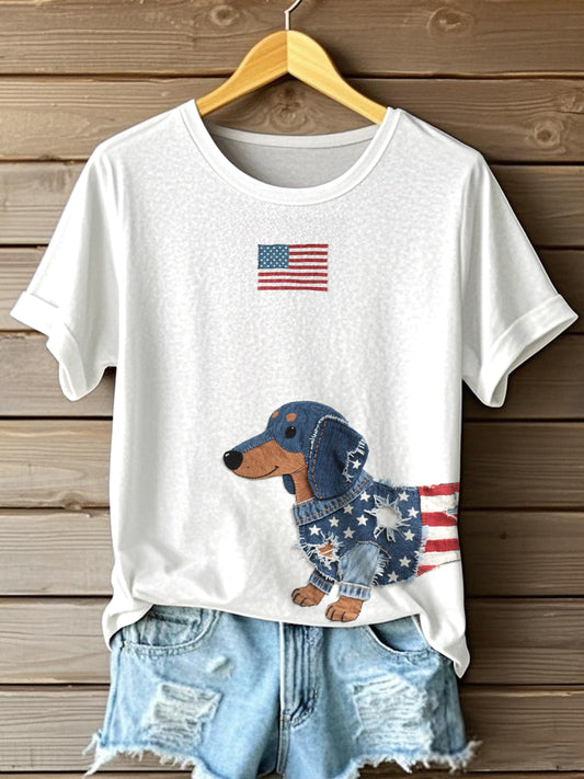 Le jour de l'indépendance des femmes a inspiré teckel Patchwork Art T-Shirt