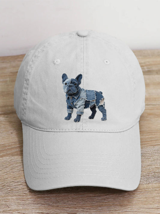 Chapeau Art Patchwork Motif Bulldog Unisexe