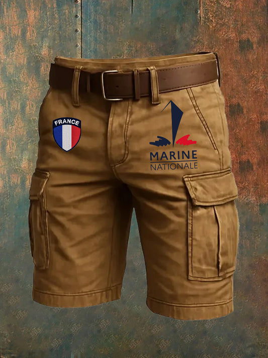Short décontracté motif art français pour hommes