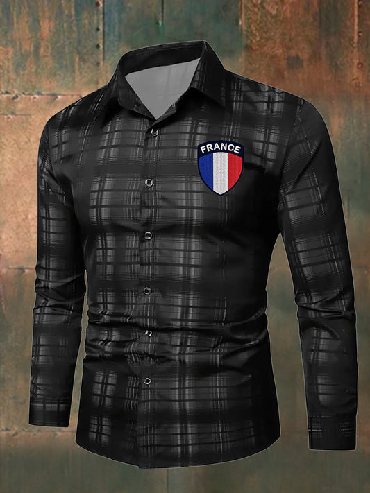 Chemise France Business Style à manches longues pour hommes