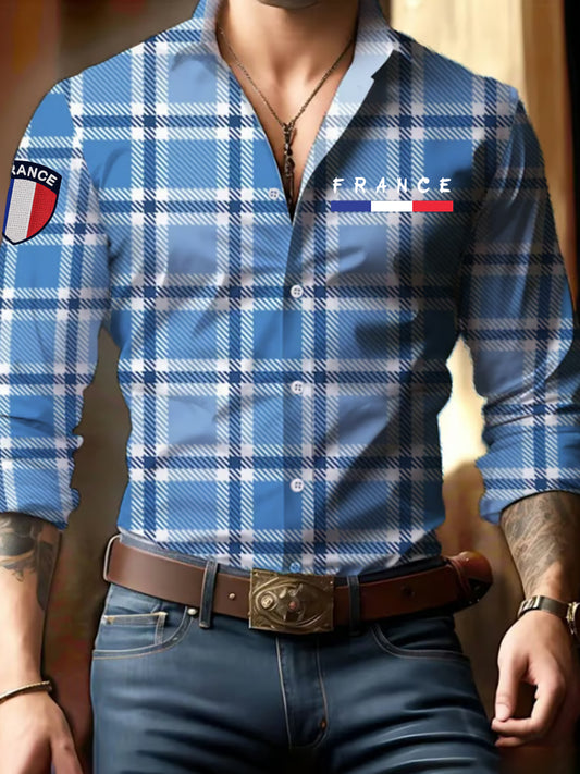 Chemise France Business Style à manches longues pour hommes